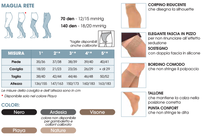 Collant Modasana maglia rete 70 denari Gloriamed